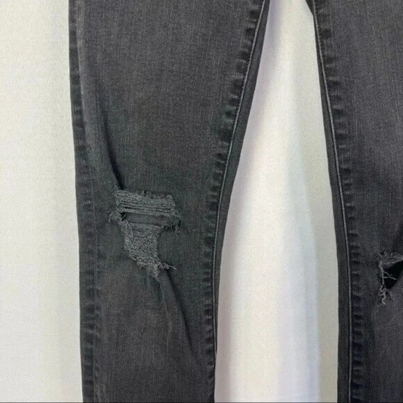 Madewell 9" Mid Rise Distressed Skinny Jeans Black Sea 25 - Picture 5 of 5
